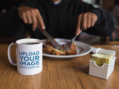 Coffee Mug Mockup at Breakfast