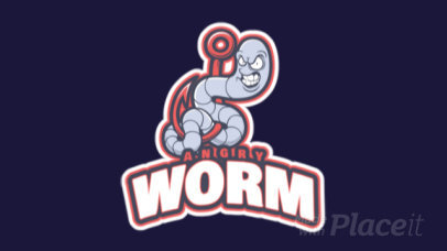 Animated Mascot Logo Maker Featuring an Aggressive Worm Cartoon