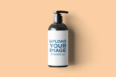 Minimalistic Mockup of a Dispenser Bottle on a Customizable Backdrop 2568-el1