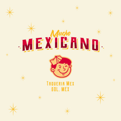 Logo Template for a Taco Stand with Mexican Graphics