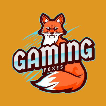 Sports Logo Template Featuring a Serious-Looking Fox Graphic