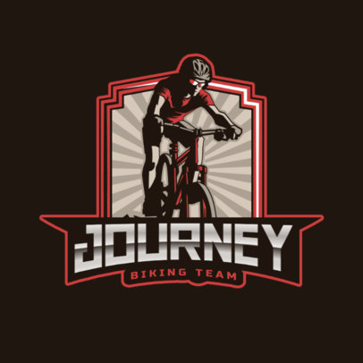Sports Logo Template Featuring Mountain Biking Graphics