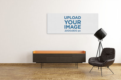 Modern Mockup of an Art Print with Some Minimalistic Furniture