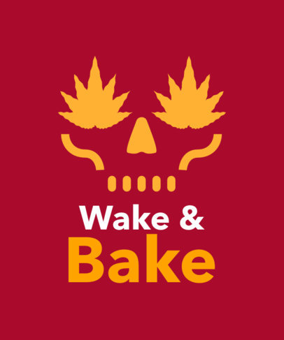 Marijuana T-Shirt Design Maker Featuring an Abstract Skull Graphic