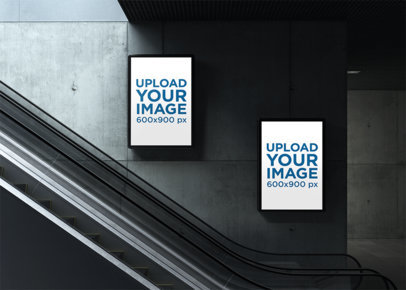 Mockup of Two MUPIs by the Escalator of an Underground Station 2848-el1