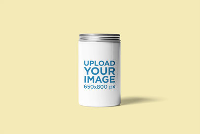 Minimal Jar Mockup With a Plain Color Background 