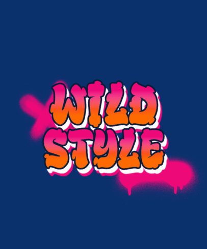 T-Shirt Design Template with a Graffiti Style 286-el1