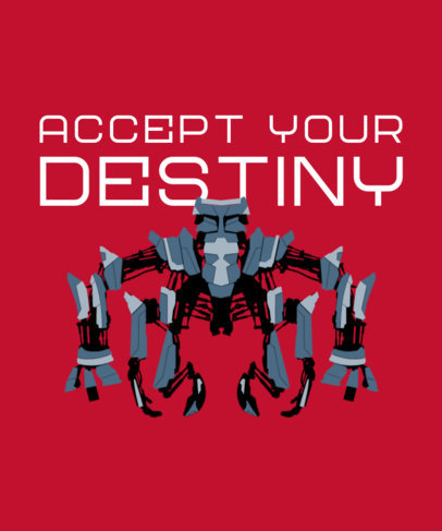 T-Shirt Design Creator Featuring a Heavy Armored Mecha