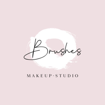 Logo Generator for a Makeup Studio with a Circular Brush Stroke Graphic