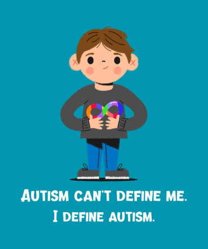T-Shirt Design Generator for Autism Awareness Month Featuring a Boy Illustration 