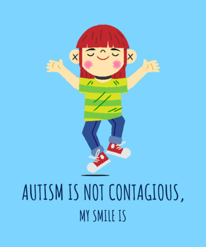Illustrated T-Shirt Design Maker With an Autism Awareness Quote 