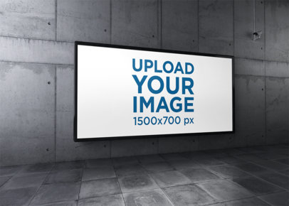 Mockup Featuring a Billboard Placed on an Underground Wall 