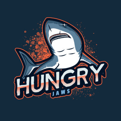 Mascot Logo Template with an Illustration of a White Shark