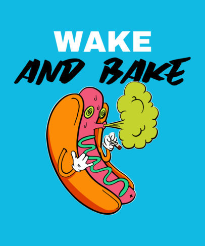 420 T-Shirt Design Creator Featuring a High Hot-Dog Character 2256b