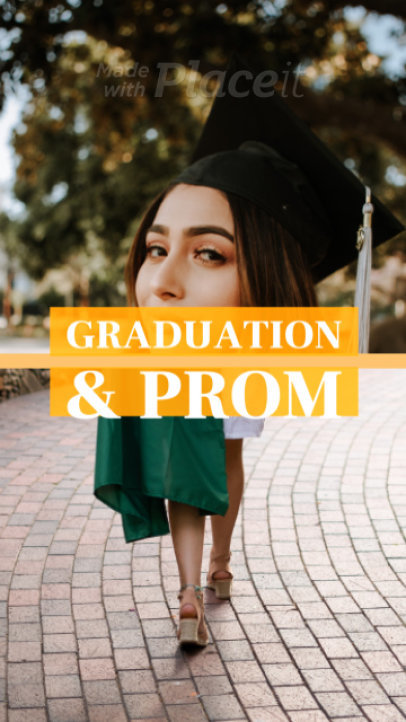 Graduation-Themed Instagram Story Video Maker for a Beauty Brand Sale