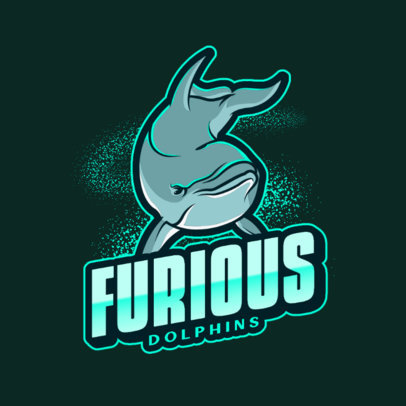 Logo Template for a Sports Team with a Serious-Looking Dolphin