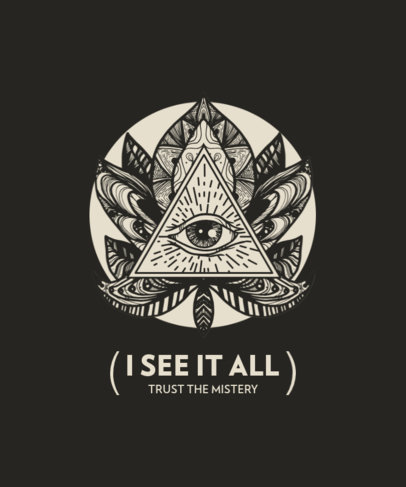 Esoteric T-Shirt Design Template with a Clairvoyance Illustration 