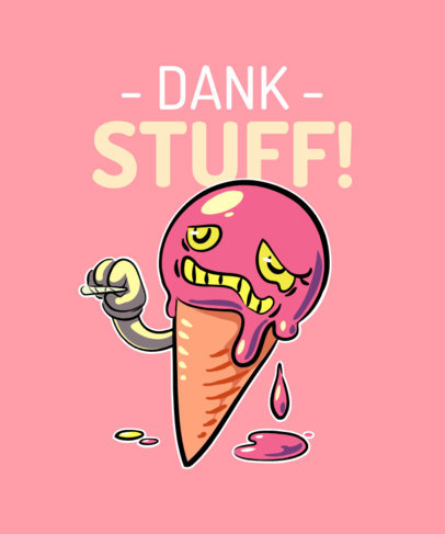 Funny 420 T-Shirt Design Maker with an Ice-Cream Graphic 2256g