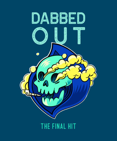 420 T-Shirt Design Generator with a Skull Character Smoking