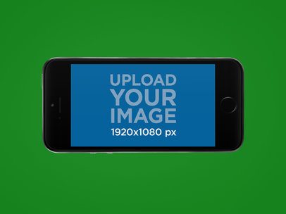 Black iPhone SE in Landscape Position PNG Mockup a12167