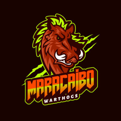 Logo Generator Featuring an Aggressive Warthog 2975u