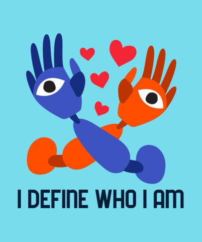 Equality Awareness T-Shirt Design Generator Featuring Two Prosthetic Arm Character Illustrations