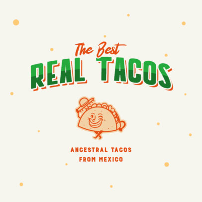 Restaurant Logo Template with a Mexican Taco Graphic
