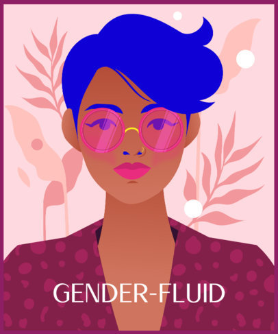 Illustrated T-Shirt Design Maker With a Gender-Fluid Character 2260g