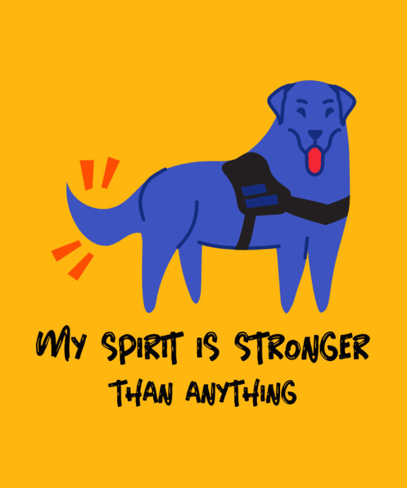 T-Shirt Design Template with the Illustration of a Guide Dog