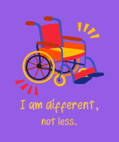 T-Shirt Design Template Featuring a Wheelchair Graphic and an Inclusive Quote