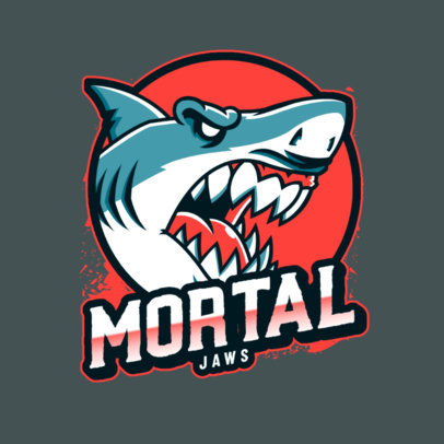 Sports Logo Template Featuring a Deadly White Shark Graphic
