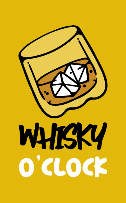 Illustrated T-Shirt Design Creator Featuring a Whiskey on the Rocks 863b-el1