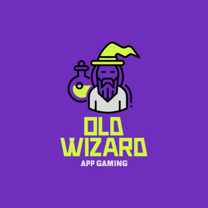 Mobile Gaming Logo Maker Featuring an Old Wizard