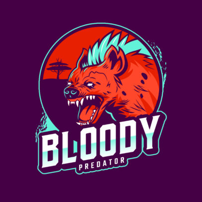 Logo Maker Featuring a Wild Hyena for a Sports Team 