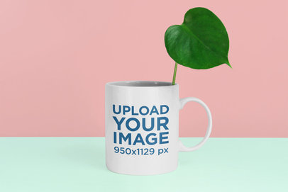 Mockup of a Coffee Mug with a Plant in It