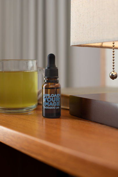 Mockup of a Dropper on a Bedside Table 32112