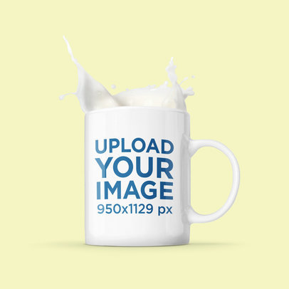 11 oz Mug Mockup with Customizable Splashing Coffee
