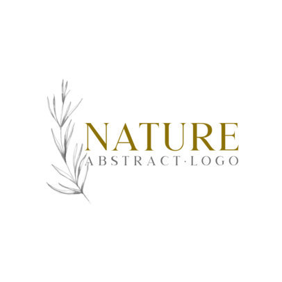 Abstract Logo Template with a Plant Graphic