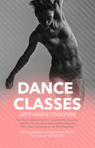 Modern Flyer Design Template for Dancing Lessons 