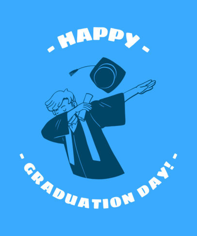 Graduation Day T-Shirt Design Template Featuring Positive Quotes