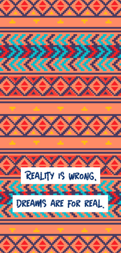 Phone Case Design Template with a Line Pattern and a Quote