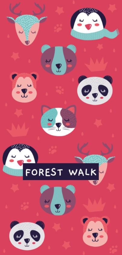 Phone Case Design Template with Adorable Animals 