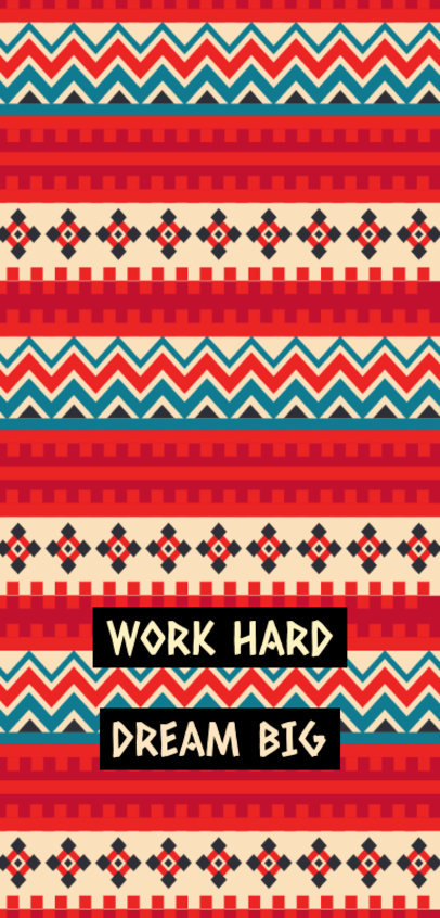 Cool Phone Case Design Template With Modern Patterns and a Work Hard Quote 