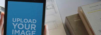 Closeup Mockup of a Nexus 7 Held By a Man