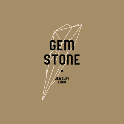 Jewelry Designer Logo Template Featuring an Abstract Gem Graphic 914b-el1