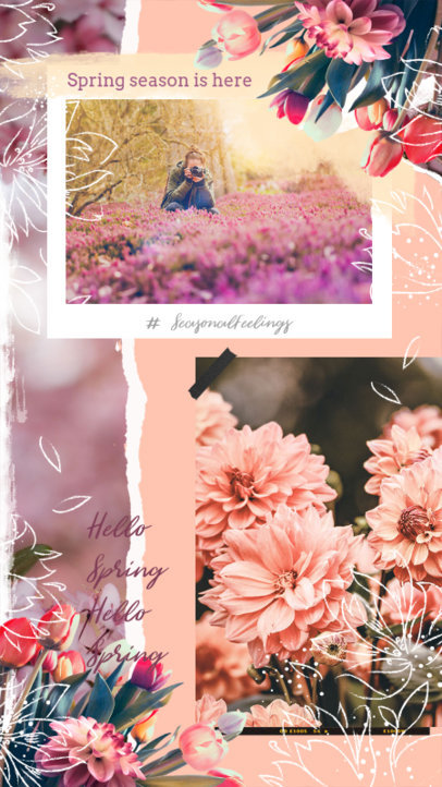 Spring-Themed Instagram Story Maker with Flower Graphics