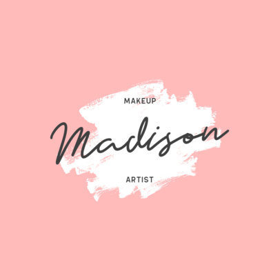 Logo Template for a Makeup Artist with a Brush Stroke Graphic