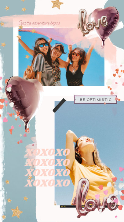 Instagram Story Creator with a Scrap Style and Girly Graphics 2308k