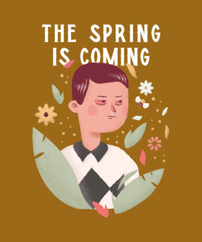 Funny T-Shirt Design Generator Featuring a Sick Man with Spring Allergies