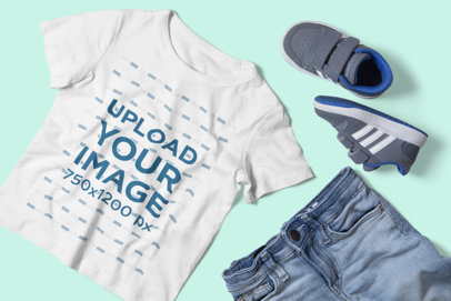 T-Shirt Mockup of a Boy's Outfit